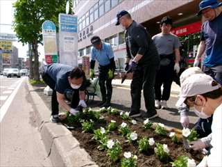 豊平郵便局植花2