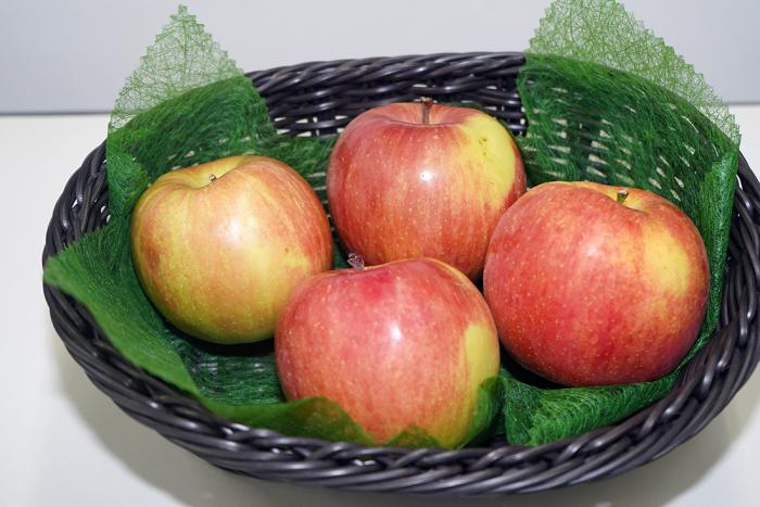 贈呈したリンゴ