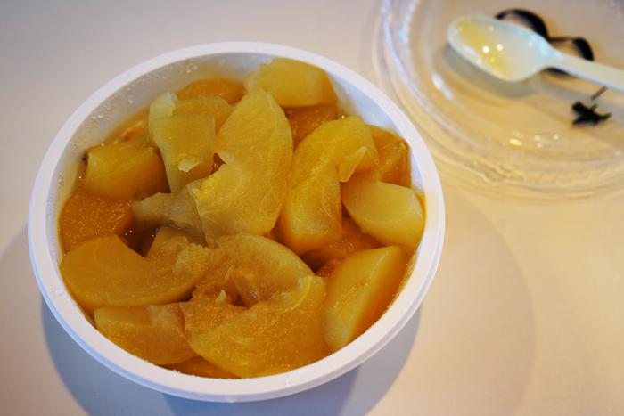 児童が調理したコンポート