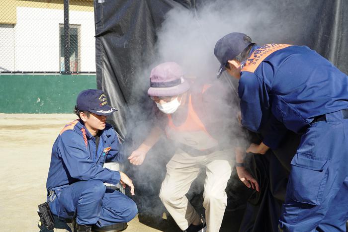 煙道訓練の様子