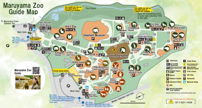 Maruyama Zoo Guide Map