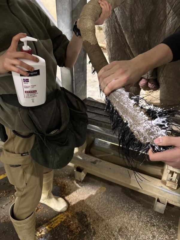 保湿剤を使っている様子１